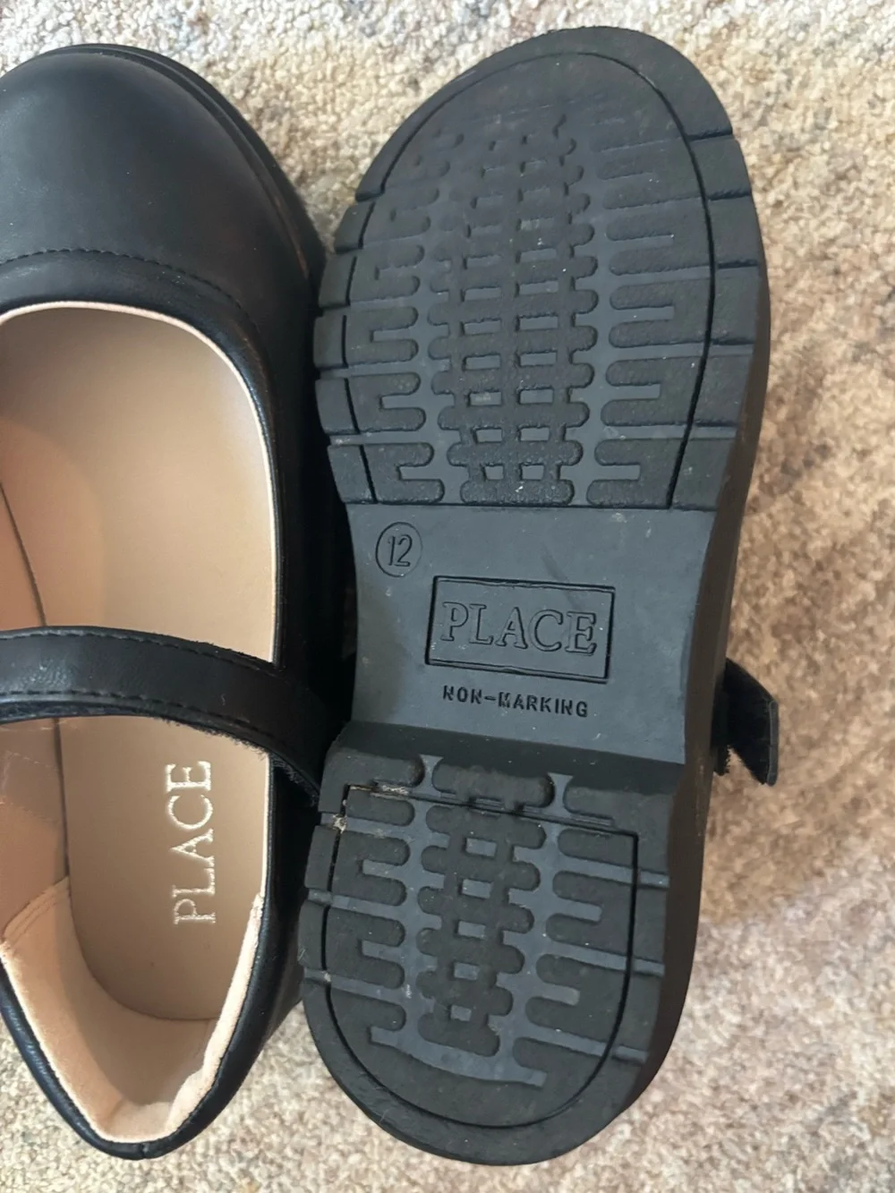 The Children's Place Black Mary Jane Flats with Adjustable Strap